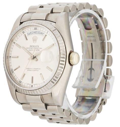 mens rolex white gold day date ref. 18039 5812319|Mens Rolex 18K Day Date White Roman 18039 .